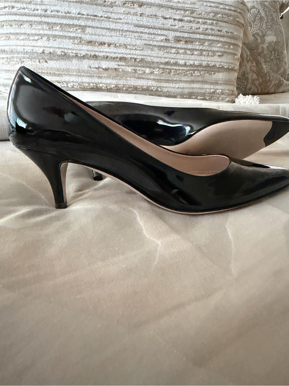 Salvatore Ferragamo Black Patent Pointed Toe Pumps - Picture 6 of 6